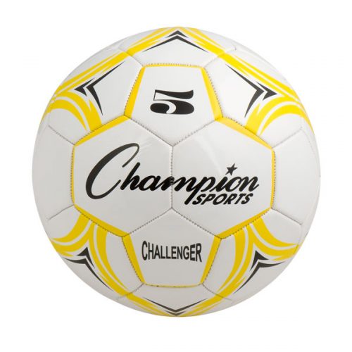 Champion Sports CH5YL Challenger Series Soccer Ball Yellow & White - Size 5
