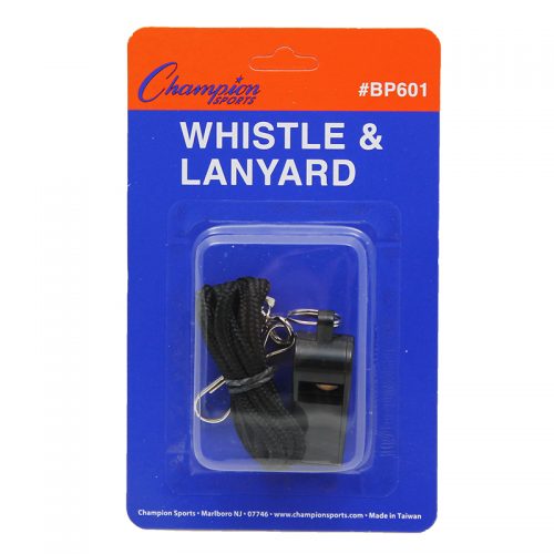 Champion Sports CHSBP601BN Plastic Whistle & Lanyard