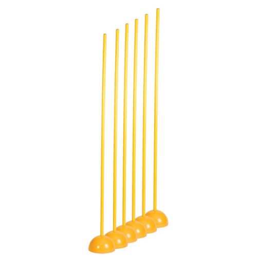 Champion Sports CK60 Coaching Sticks with Bases Yellow - Set of 6