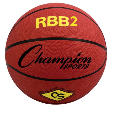 Champion Sports RBB2RD 27.5 in. Pro Rubber Basketball Red