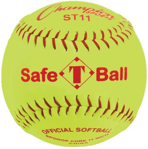 Champion Sports ST11 11 in. Safety Softball Optic Yellow & Red