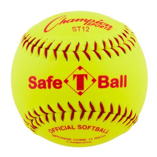 Champion Sports ST12 12 in. Safety Softball Optic Yellow & Red