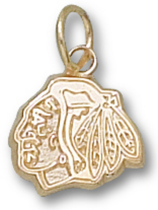 Chicago Blackhawks 5/16" Head Logo Charm - 10KT Gold Jewelry