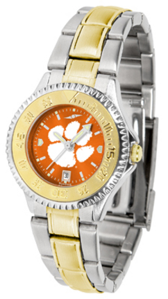 Clemson Tigers Competitor AnoChrome Ladies Watch with Two-Tone Band