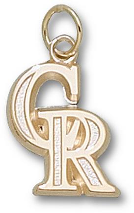 Colorado Rockies "CR" 9/16" Charm - 10KT Gold Jewelry