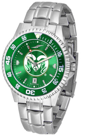 Colorado State Rams Competitor AnoChrome Men's Watch with Steel Band and Colored Bezel