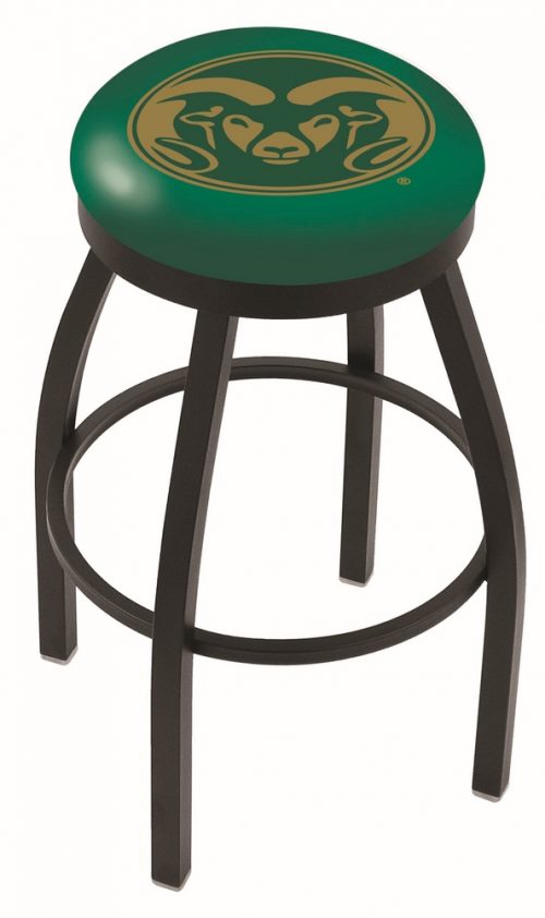 Colorado State Rams (L8B2B) 30" Tall Logo Bar Stool by Holland Bar Stool Company (with Single Ring Swivel Black Solid Welded Base)