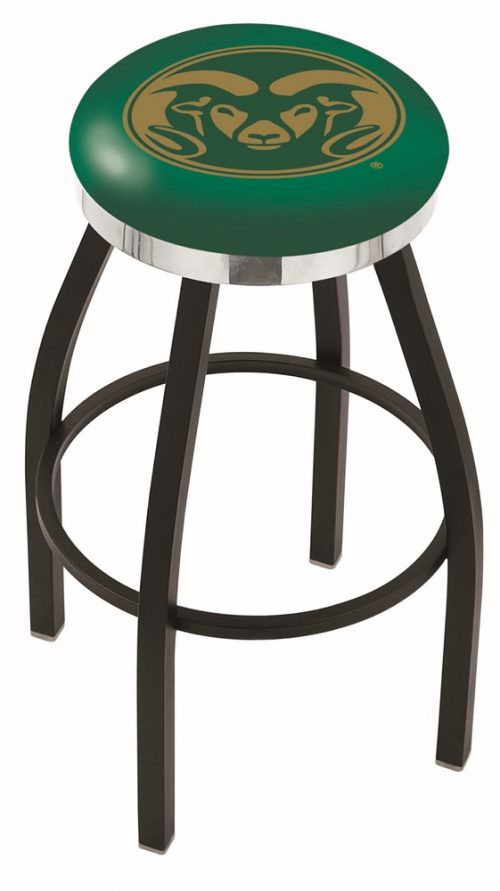 Colorado State Rams (L8B2C) 25" Tall Logo Bar Stool by Holland Bar Stool Company (with Single Ring Swivel Black Solid Welded Base)