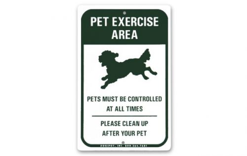 Dogipot 1204 Aluminum Pet Exercise Area Sign Green