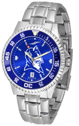 Duke Blue Devils Competitor AnoChrome Men's Watch with Steel Band and Colored Bezel