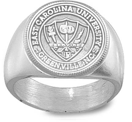 East Carolina Pirates "Seal" Men's Ring Size 10 1/2 - Sterling Silver Jewelry