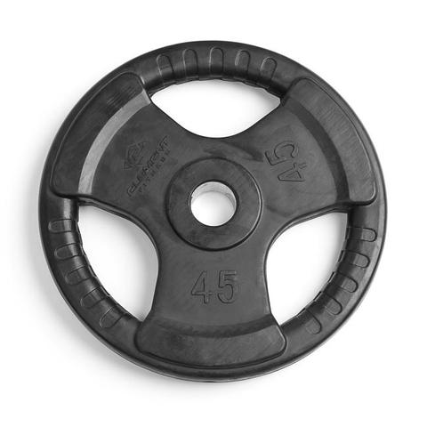 Element Fitness E-3765 2 in. Virgin Rubber Commercial Olympic 3 Grip Handle Plate - Black