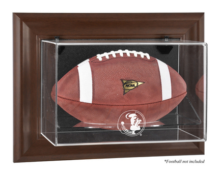 Florida State Seminoles Brown Framed Wall Mountable Logo Football Display Case