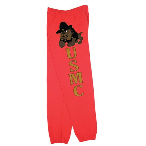 Fox Outdoor 64-768 XL Mens United State Marines Corps With Bulldog One Sided imprint Sweatpant Red - Extra Large