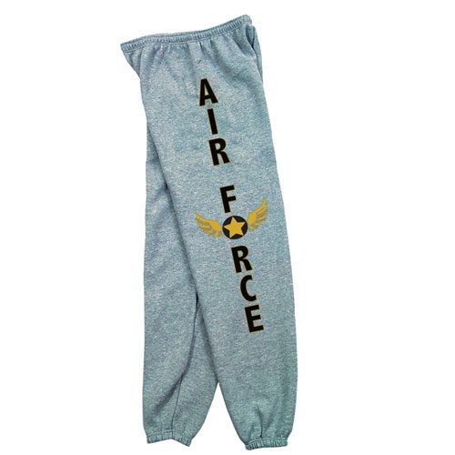 Fox Outdoor 64-787 L Mens Air Force Wings One Sided imprint Sweatpant Heather Grey - Large