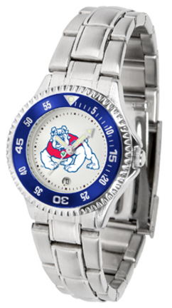 Fresno State Bulldogs Competitor Ladies Watch with Steel Band