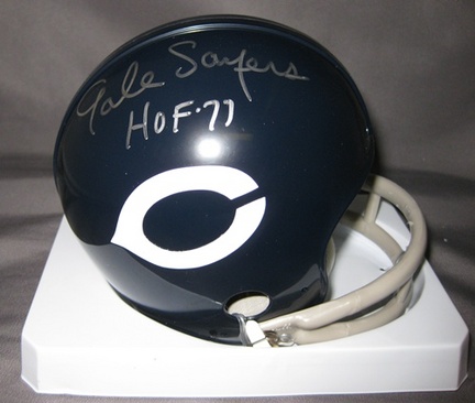Gale Sayers Chicago Bears NFL Autographed Mini Football Helmet with HOF '77 Inscription