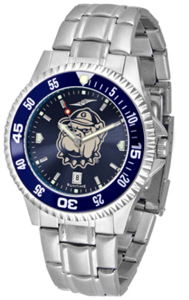 Georgetown Hoyas Competitor AnoChrome Men's Watch with Steel Band and Colored Bezel