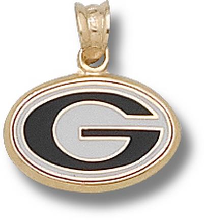 Georgia Bulldogs 3/8" "G" Enamel Pendant - 10KT Gold Jewelry