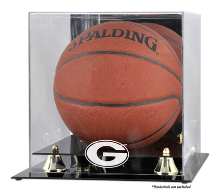 Georgia Bulldogs Golden Classic Logo Basketball Display Case with Mirror Back