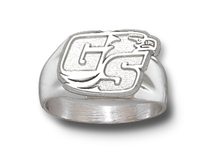 Georgia Southern Eagles "GS Eagle Head" 3/8" Ladies' Ring Size 6 1/2 - Sterling Silver Jewelry