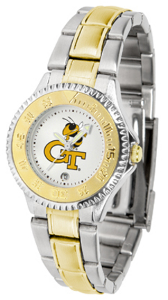 Georgia Tech Yellow Jackets Competitor Ladies Watch with Two-Tone Band