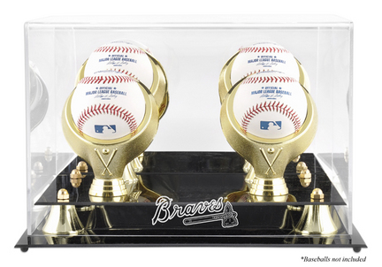 Golden Classic 4-Baseball Display Case with Atlanta Braves Logo