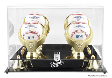 Golden Classic 4-Baseball Display Case with Kansas City Royals Logo