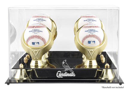 Golden Classic 4-Baseball Display Case with St. Louis Cardinals Logo