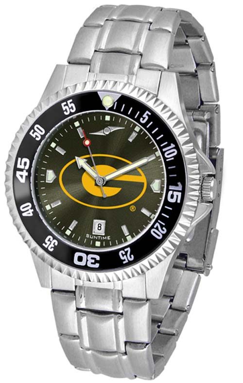 Grambling State Tigers Competitor AnoChrome Men's Watch with Steel Band and Colored Bezel