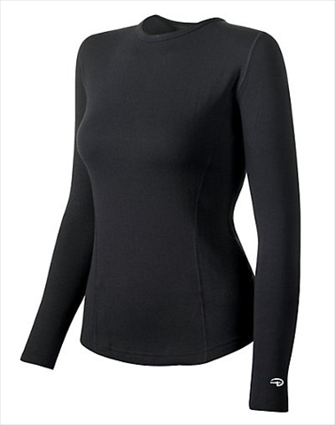 Hanes KEW3 Duofold Varitherm Performance Womens Thermal Long-Sleeve Shirt Size Small Black