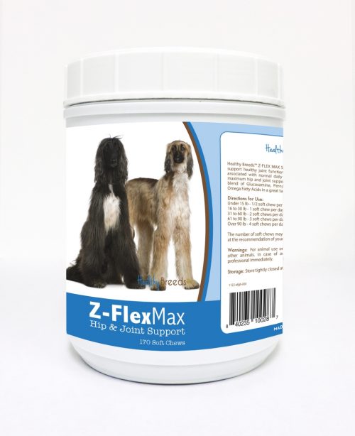 Healthy Breeds 840235100287 Afghan Hound Z-Flex Max Hip & Joint Soft Chews - 170 Count