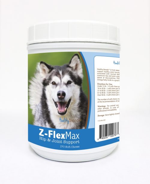 Healthy Breeds 840235100768 Alaskan Malamute Z-Flex Max Hip & Joint Soft Chews - 170 Count