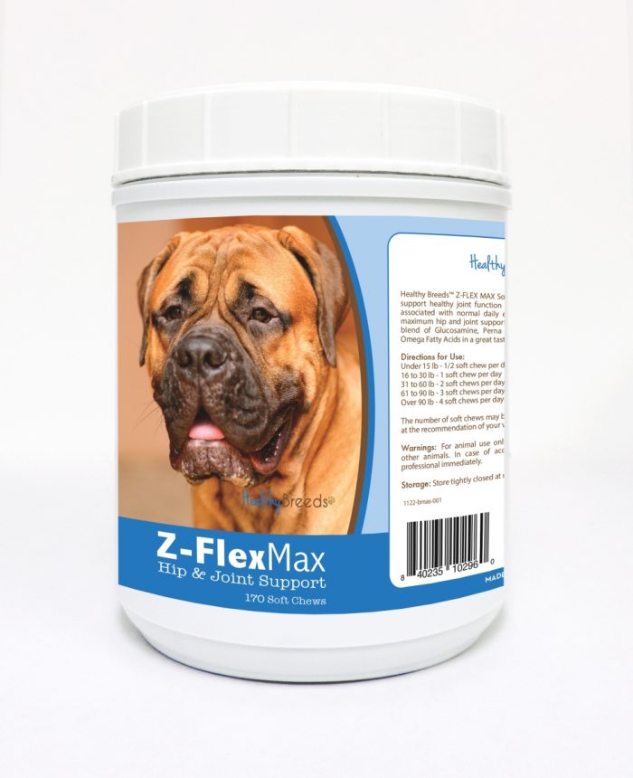 Healthy Breeds 840235102960 Bullmastiff Z-Flex Max Hip & Joint Soft Chews - 170 Count