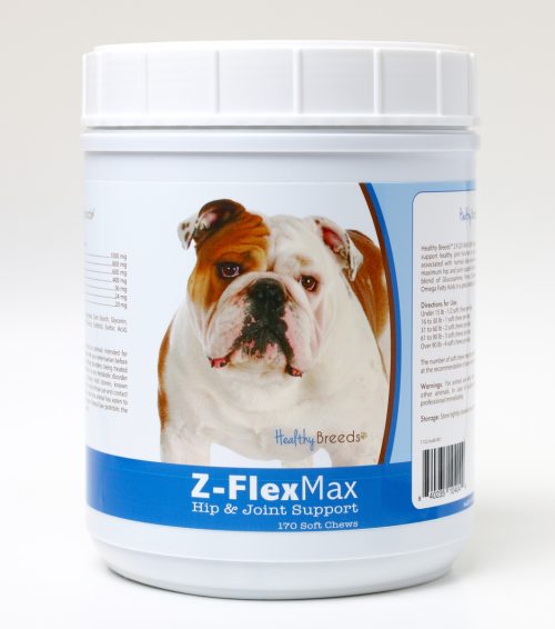 Healthy Breeds 840235104049 Bulldog Z-Flex Max Hip & Joint Soft Chews 170 Count