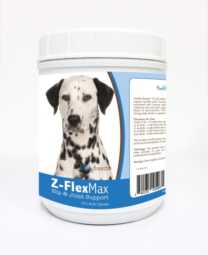 Healthy Breeds 840235105961 Dalmatian Z-Flex Max Hip & Joint Soft Chews - 170 count