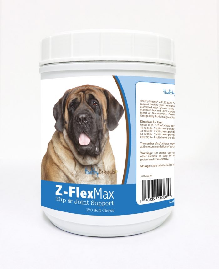Healthy Breeds 840235110804 Mastiff Z-Flex Max Hip & Joint Soft Chews - 170 Count
