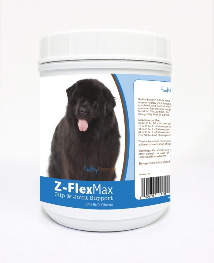 Healthy Breeds 840235111689 Newfoundland Z-Flex Max Hip & Joint Soft Chews - 170 Count