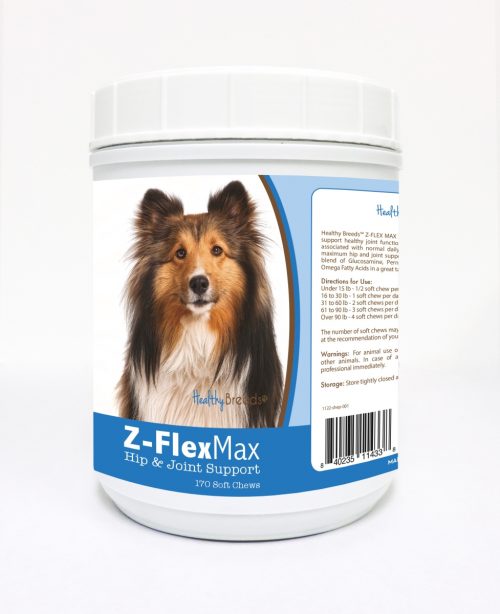 Healthy Breeds 840235114338 Shetland Sheepdog Z-Flex Max Hip & Joint Soft Chews - 170 Count