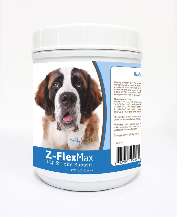 Healthy Breeds 840235115083 Saint Bernard Z-Flex Max Hip & Joint Soft Chews 170 Count