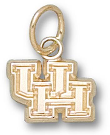 Houston Cougars New "UH" 1/4" Charm - 14KT Gold Jewelry