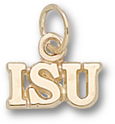 Indiana State Sycamores "ISU" 3/16" Charm - 14KT Gold Jewelry