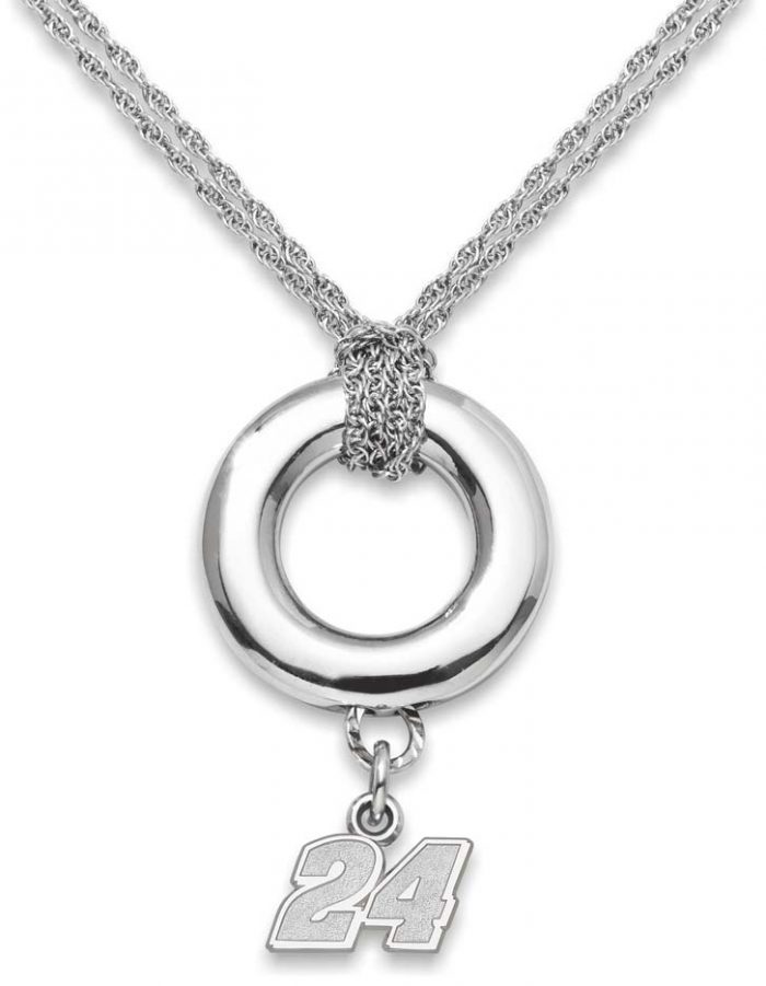 Jeff Gordon 3/8" Logo Sterling Silver Halo Necklace