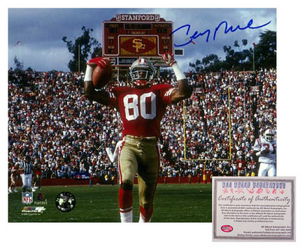 Jerry Rice San Francisco 49ers NFL Autographed "Touchdown" 8" x 10" Photograph (Unframed)