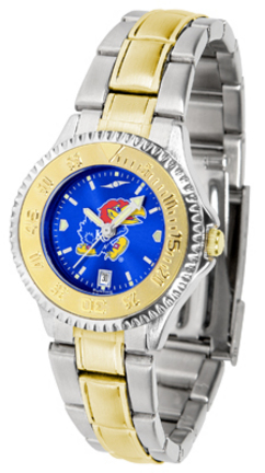 Kansas Jayhawks Competitor AnoChrome Ladies Watch with Two-Tone Band