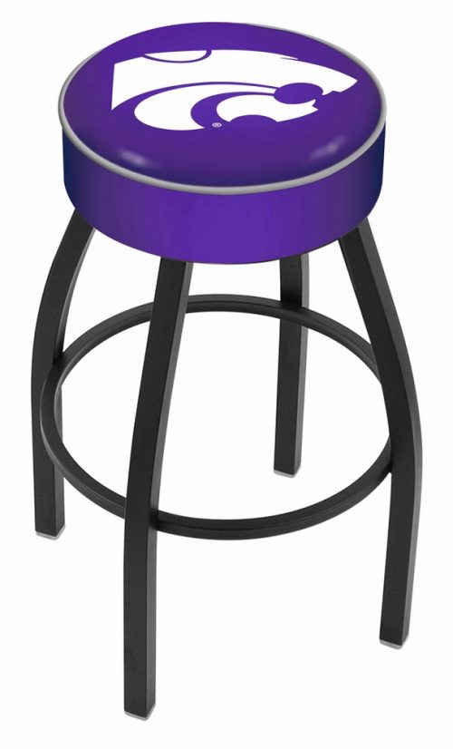 Kansas State Wildcats (L8B1) 30" Tall Logo Bar Stool by Holland Bar Stool Company (with Single Ring Swivel Black Solid Welded Base)
