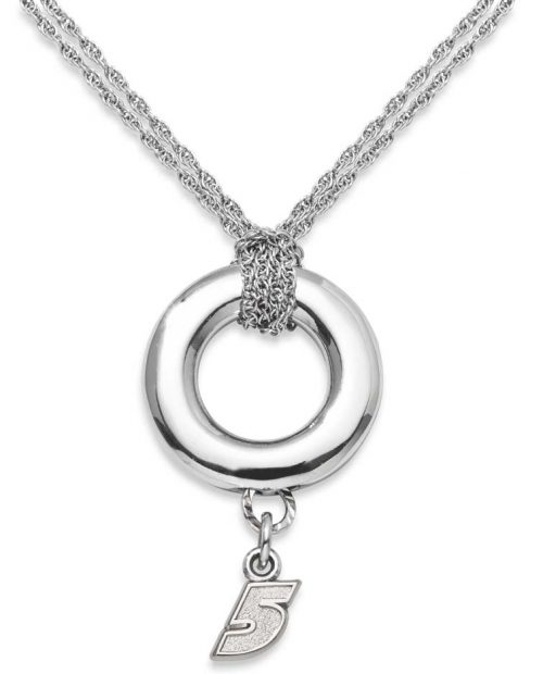 Kasey Kahne #5 3/8" Logo Sterling Silver Halo Necklace