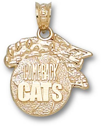 Kentucky Wildcats Modeled "Wildcat Comeback Cats" Pendant - 10KT Gold Jewelry