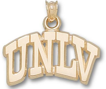 Las Vegas (UNLV) Runnin' Rebels Arched "UNLV" 1/2" Pendant - 14KT Gold Jewelry