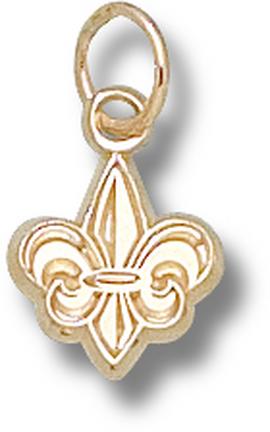 Louisiana (Lafayette) Ragin' Cajuns "Fleur De Lis" 3/8" Charm - 14KT Gold Jewelry